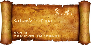 Kalamár Anna névjegykártya