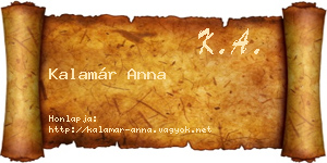 Kalamár Anna névjegykártya