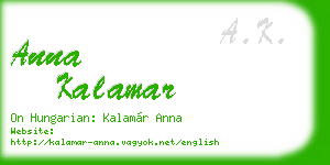 anna kalamar business card