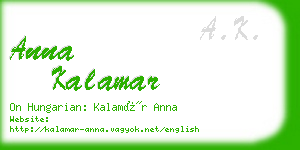 anna kalamar business card